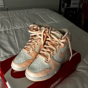 Nike Crimson and Sail Dunk High Sneakers